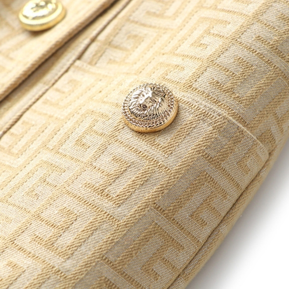 NWT Beige S-XL Short Sleevless Front Button Mini Jacket Dress - Picture 9 of 9